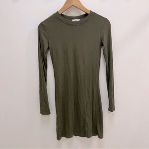 BP ribbed fabric olive dress for girls